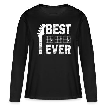 Gitarren Vater Dad Gitarre - Frauen Premium Bio Langarmshirt - Schwarz - Vorne - Julia (174cm)