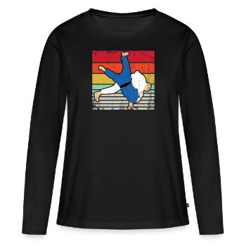 judo - T-shirt manches longues Premium bio Femme - noir - Devant - Julia (174cm)