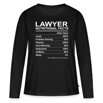 Informations nutritionnelles de l'avocat - T-shirt manches longues Premium bio Femme - noir - Devant - Julia (174cm)