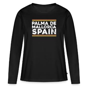 Majorque - T-shirt manches longues Premium bio Femme - noir - Devant - Julia (174cm)