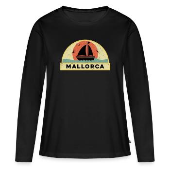 Majorque - T-shirt manches longues Premium bio Femme - noir - Devant - Julia (174cm)