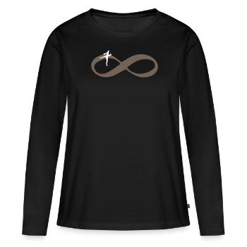 MUAY THAI FOR EVER Muay Thai Infinity - T-shirt manches longues Premium bio Femme - noir - Devant - Julia (174cm)
