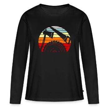 Charpentier charpentier - T-shirt manches longues Premium bio Femme - noir - Devant - Julia (174cm)