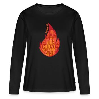 Bibelverse Vintage moderne 90er Jahre Psalm - Frauen Premium Bio Langarmshirt - Schwarz - Vorne - Julia (174cm)