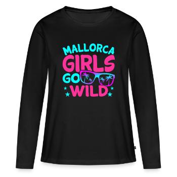 Majorque - T-shirt manches longues Premium bio Femme - noir - Devant - Julia (174cm)
