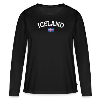 Islande - T-shirt manches longues Premium bio Femme - noir - Devant - Julia (174cm)