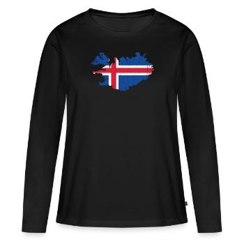 Island - Frauen Premium Bio Langarmshirt - Schwarz - Vorne - Julia (174cm)