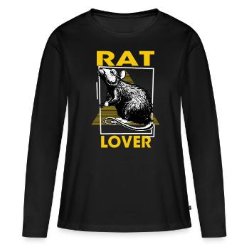 Amant de rat - Rongeur, Rat, Rato - T-shirt manches longues Premium bio Femme - noir - Devant - Julia (174cm)