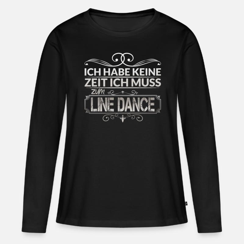 Linedance Spruch - Frauen Premium Bio Langarmshirt - Schwarz