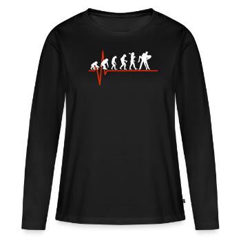 Tango Heartbeat - ÉVOLUTION DU TANGO - T-shirt manches longues Premium bio Femme - noir - Devant - Julia (174cm)
