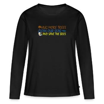 Changement climatique changement climatique protection de la forêt tropicale cadeau - T-shirt manches longues Premium bio Femme - noir - Devant - Julia (174cm)