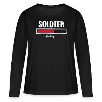 Funny Soldier Design - Frauen Premium Bio Langarmshirt - Schwarz - Vorne - Julia (174cm)