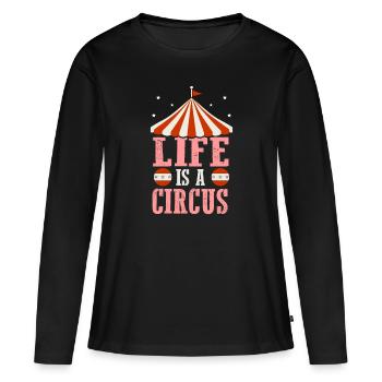 cirque - T-shirt manches longues Premium bio Femme - noir - Devant - Julia (174cm)