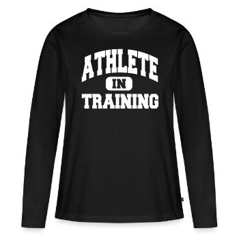 Athlete In Training - Frauen Premium Bio Langarmshirt - Schwarz - Vorne - Julia (174cm)