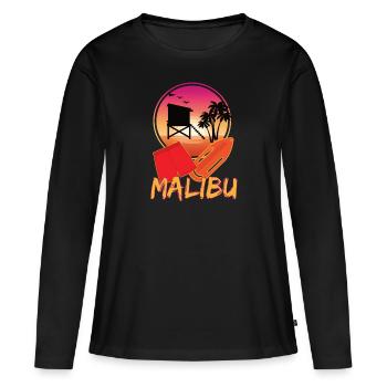 Sauveteur Malibu - T-shirt manches longues Premium bio Femme - noir - Devant - Julia (174cm)