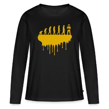 Abeilles apiculteurs évolution - T-shirt manches longues Premium bio Femme - noir - Devant - Julia (174cm)