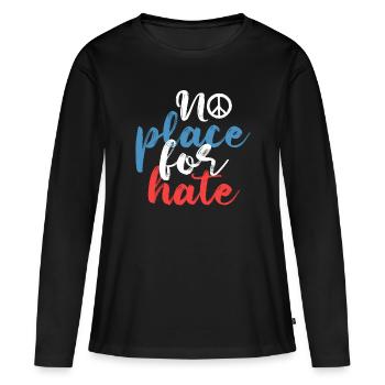 No Place For Hate Peace Hippie Respect Gift - T-shirt manches longues Premium bio Femme - noir - Devant - Julia (174cm)
