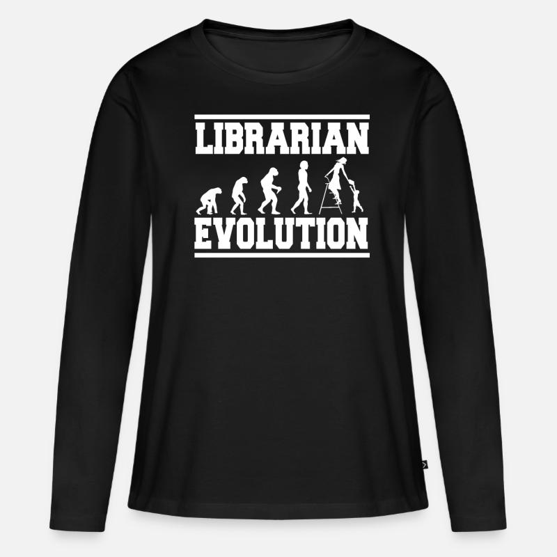 LIBRARIAN EVOLUTION shirt - Women's Premium Organic Long Sleeve Shirt - black