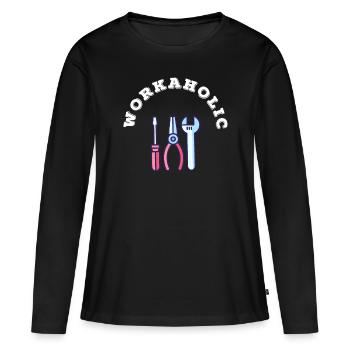 Ich bin Workaholic Geschenkidee Geburtstag - Frauen Premium Bio Langarmshirt - Schwarz - Vorne - Julia (174cm)