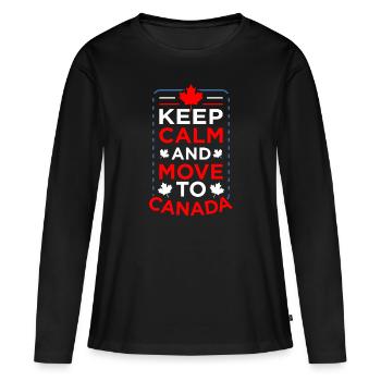 Canada - T-shirt manches longues Premium bio Femme - noir - Devant - Julia (174cm)