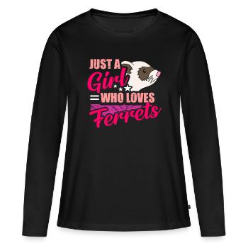 Frettchen - Frauen Premium Bio Langarmshirt - Schwarz - Vorne - Julia (174cm)