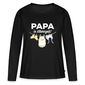 PAPA MACHT DAS schon! GESCHENKIDEE elternzeit - Frauen Premium Bio Langarmshirt - Schwarz - Vorne - Julia (174cm)