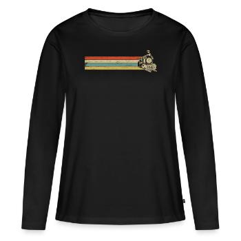 train - T-shirt manches longues Premium bio Femme - noir - Devant - Julia (174cm)