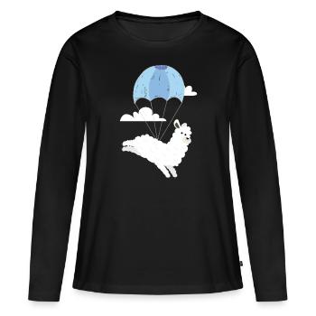 Alpaga Skydive Skydiving Skydiver - T-shirt manches longues Premium bio Femme - noir - Devant - Julia (174cm)