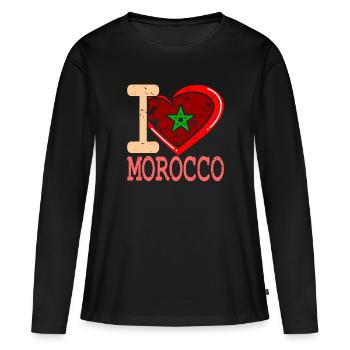 Le maroc - T-shirt manches longues Premium bio Femme - noir - Devant - Julia (174cm)