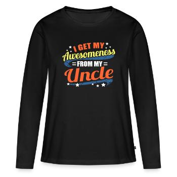oncle - T-shirt manches longues Premium bio Femme - noir - Devant - Julia (174cm)