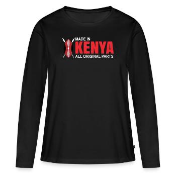 Kenya - T-shirt manches longues Premium bio Femme - noir - Devant - Julia (174cm)
