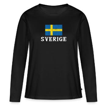 Suède - T-shirt manches longues Premium bio Femme - noir - Devant - Julia (174cm)