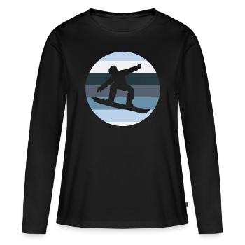 Snowboarders Snowboarders - T-shirt manches longues Premium bio Femme - noir - Devant - Julia (174cm)