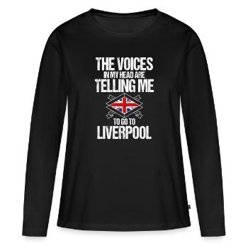 Liverpool - T-shirt manches longues Premium bio Femme - noir - Devant - Julia (174cm)