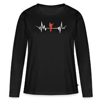 e-guitare - T-shirt manches longues Premium bio Femme - noir - Devant - Julia (174cm)