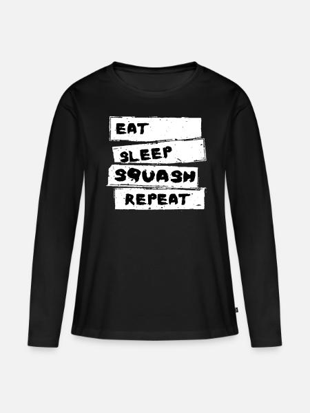Squash - Squash Shirt - Frauen Premium Bio Langarmshirt - Schwarz