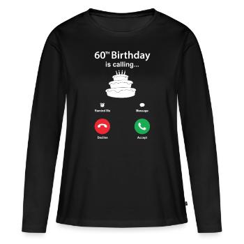 60. Geburtstag - Frauen Premium Bio Langarmshirt - Schwarz - Vorne - Julia (174cm)