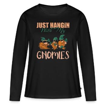 nain - T-shirt manches longues Premium bio Femme - noir - Devant - Julia (174cm)
