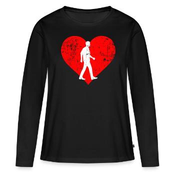 I LOVE WALKING - T-shirt manches longues Premium bio Femme - noir - Devant - Julia (174cm)