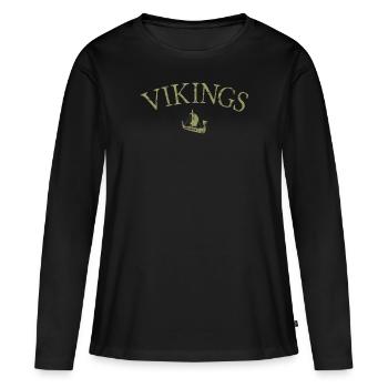 Vikings Vikings - T-shirt manches longues Premium bio Femme - noir - Devant - Julia (174cm)
