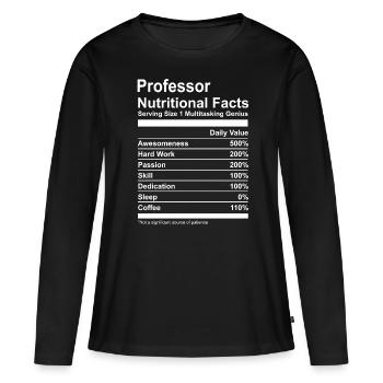 Pr Nutritional Facts T-Shirt - T-shirt manches longues Premium bio Femme - noir - Devant - Julia (174cm)