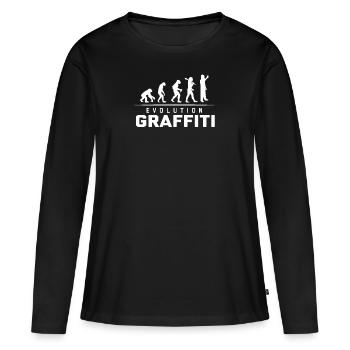 EVOLUTION DES GRAFFITI - T-shirt manches longues Premium bio Femme - noir - Devant - Julia (174cm)