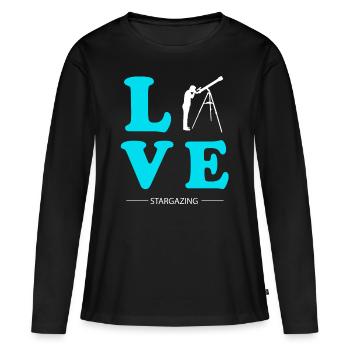 AMOUR STARGAZING - T-shirt manches longues Premium bio Femme - noir - Devant - Julia (174cm)