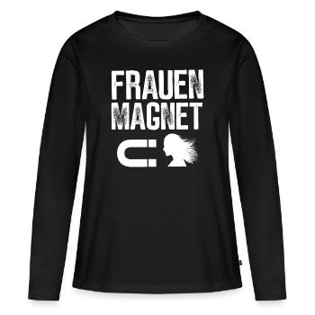 FRAUEN MAGNET GESCHENKIDEE LUSTIG MACHO - Frauen Premium Bio Langarmshirt - Schwarz - Vorne - Julia (174cm)