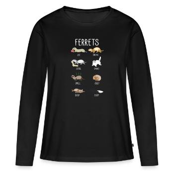 Frettchen - Frauen Premium Bio Langarmshirt - Schwarz - Vorne - Julia (174cm)