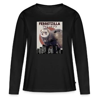 Frettchen - Frauen Premium Bio Langarmshirt - Schwarz - Vorne - Julia (174cm)