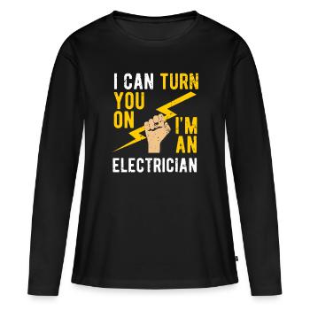Électricien électricien - T-shirt manches longues Premium bio Femme - noir - Devant - Julia (174cm)