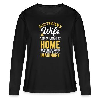 Électricien électricien - T-shirt manches longues Premium bio Femme - noir - Devant - Julia (174cm)