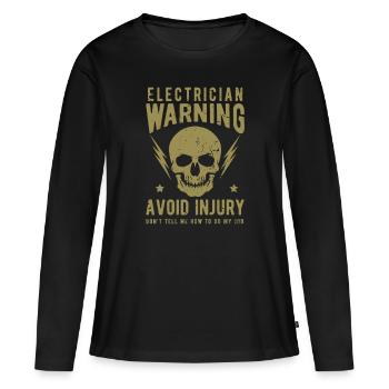 Électricien électricien - T-shirt manches longues Premium bio Femme - noir - Devant - Julia (174cm)