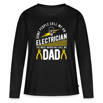 Électricien électricien - T-shirt manches longues Premium bio Femme - noir - Devant - Julia (174cm)